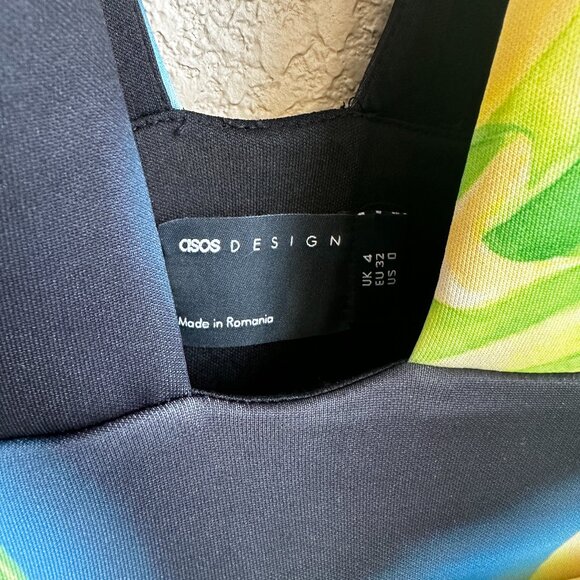 NWT ASOS DESIGN High-Low Plunge Maxi Dress in Bold Floral Print - Picture 7 of 16